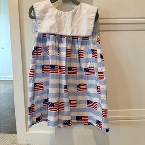 Cecil and Lou Blue and White Dress with American flag Accents